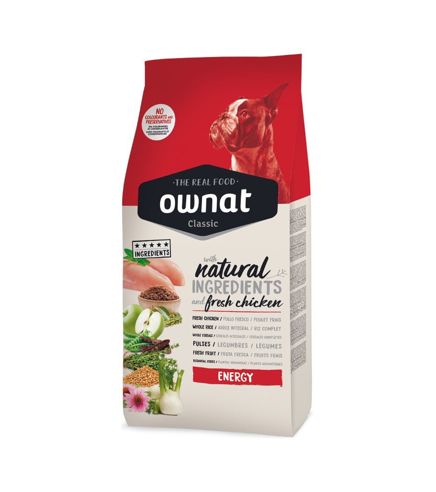 Comida marca Ownat sabor pollo