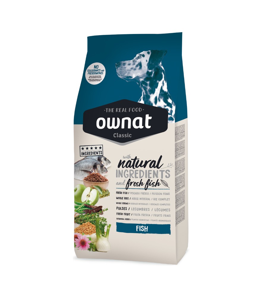 Comida marca Ownat sabor pescado