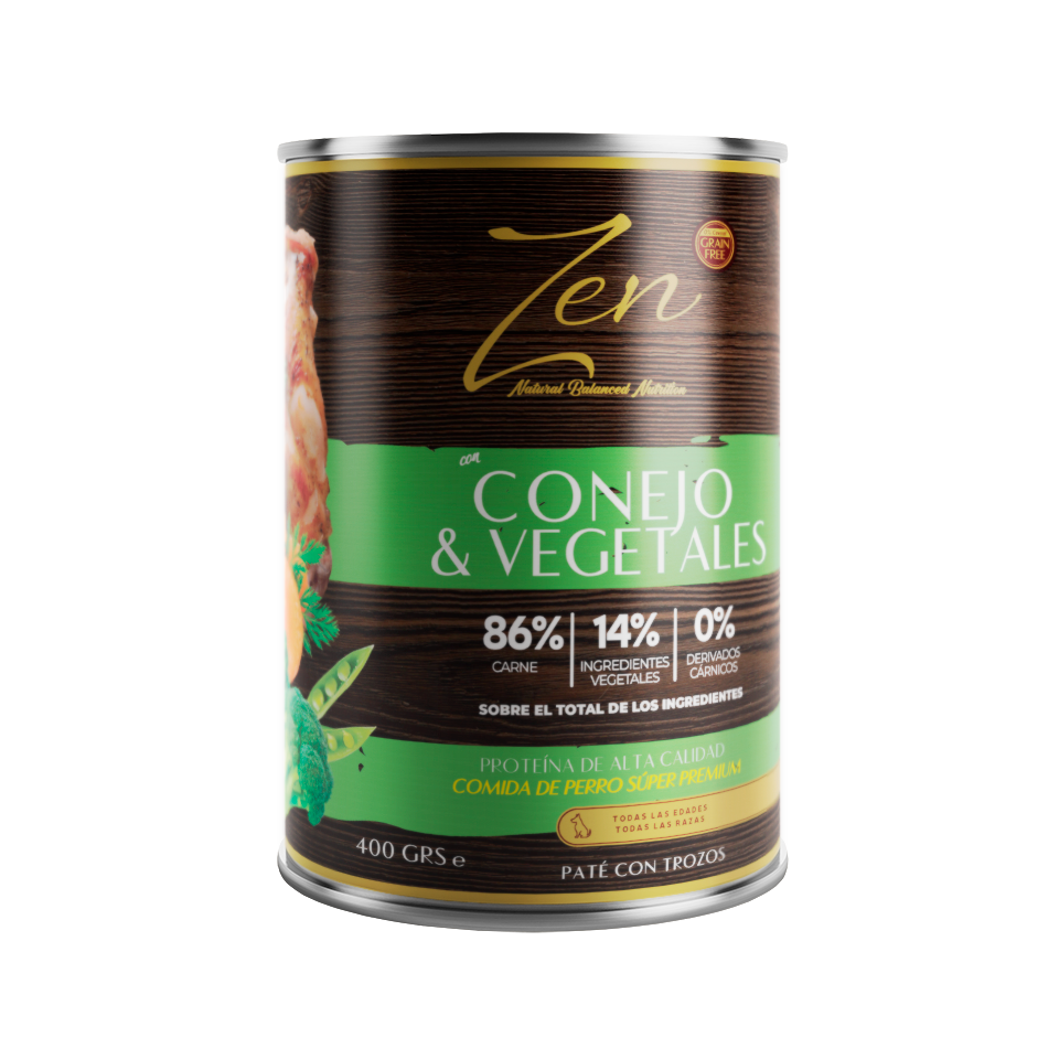 Comida marca Zen sabor conejo más vegetales